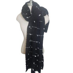 CT825 J. Crew NWT Black and White Lightweight Shawl/Wrap
